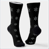 Elegant Black and White Snowflake Pattern Sokken