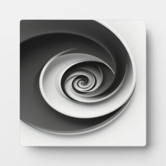 Elegant Black and White Spiral Abstract Design,  Fotoplaat
