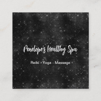 Elegant Black and White Square Visitekaartje