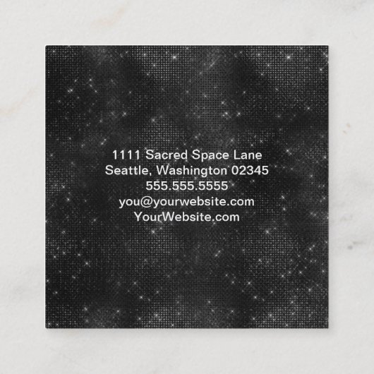 Elegant Black and White Square Visitekaartje (Achterkant)