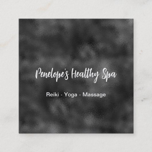 Elegant Black and White Square Visitekaartje (Voorkant)