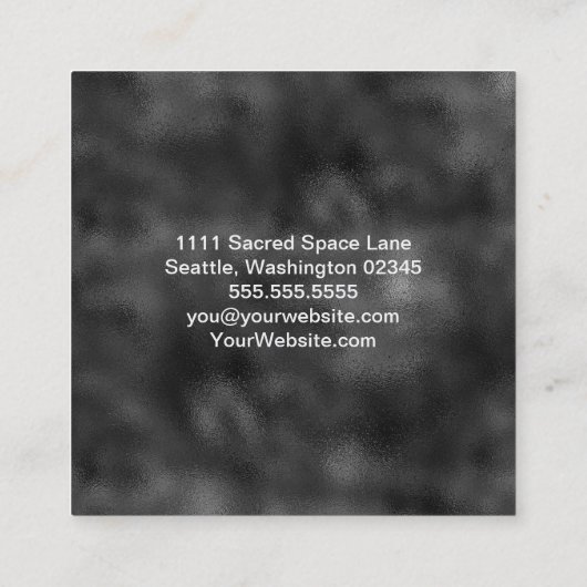 Elegant Black and White Square Visitekaartje (Achterkant)