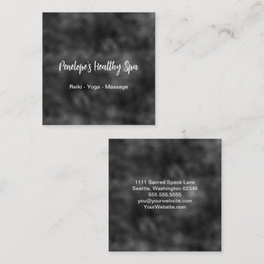 Elegant Black and White Square Visitekaartje (Voorkant / Achterkant)