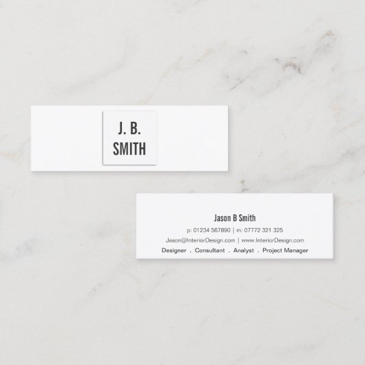 Elegant Black and White Square Visitekaartje (Voorkant / Achterkant)