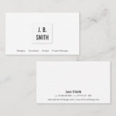 Elegant Black and White Square Visitekaartje (Voorkant / Achterkant)