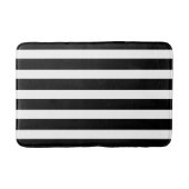 Elegant Black and White Stripe Bathroom Mat (Voorkant)