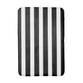 Elegant Black and White Stripe Bathroom Mat (Voorkant Verticaal)
