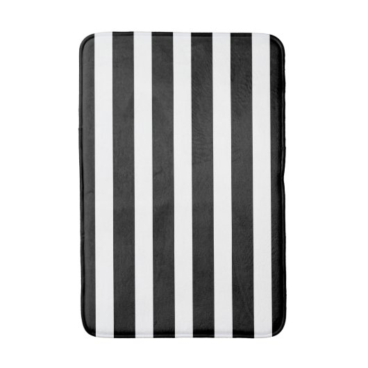 Elegant Black and White Stripe Bathroom Mat (Voorkant Verticaal)
