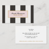 Elegant Black and White Stripes Mode Boutique Visitekaartje (Voorkant / Achterkant)