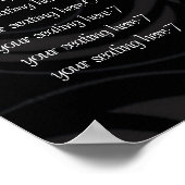 Elegant Black and White Swirl Seating Chart Poster (Hoek)