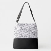 Elegant Black and White Swirls Crossbody Bag Crossbody Tas (Achterkant)