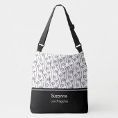 Elegant Black and White Swirls Crossbody Bag Crossbody Tas (Voorkant)