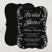 Elegant Black and White Swirls Vrijgezellenfeest Kaart (Voorkant / Achterkant)