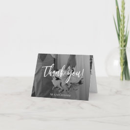 Elegant Black And White Thank You Card Bedankkaart