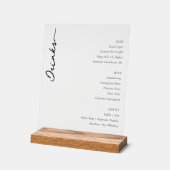 Elegant Black and White Typographic Menu Acryl Bord (Hoek)