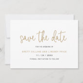 Elegant Black and White Typography Modern Wedding Save The Date (Voorkant)