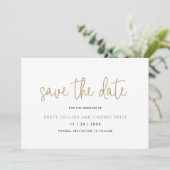 Elegant Black and White Typography Modern Wedding Save The Date (Staand voorkant)