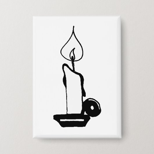 Elegant Black And White Vintage Burning Candle Button (Voorkant)