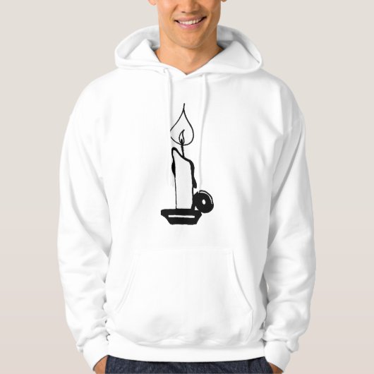 Elegant Black And White Vintage Burning Candle Hoodie (Voorkant)