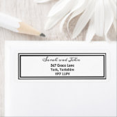 Elegant Black and White Wedding Address Label (Insitu)