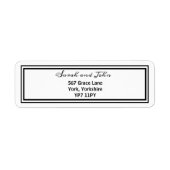 Elegant Black and White Wedding Address Label (Voorkant)
