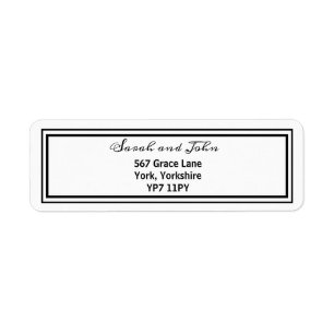Elegant Black and White Wedding Address Label