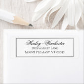 Elegant Black and White Wedding Address Label (Insitu)