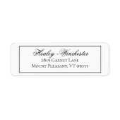 Elegant Black and White Wedding Address Label (Voorkant)