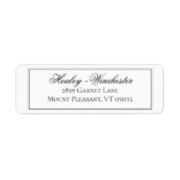 Elegant Black and White Wedding Address Label
