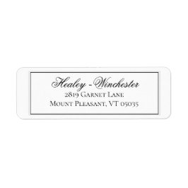Elegant Black and White Wedding Address Label
