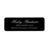 Elegant Black and White Wedding Address Label (Voorkant)