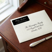 Elegant Black and White Wedding Address Label