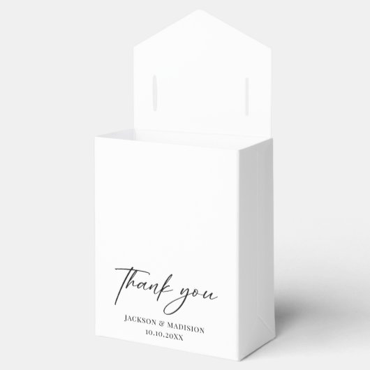 Elegant Black and White Wedding Bedankdoosjes (Geopend)