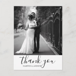 Elegant Black and White Wedding Bedankt Briefkaart