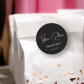 Elegant Black and White Wedding Bedankt Ronde Sticker