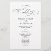 Elegant Black and White Wedding Ceremony Program (Voorkant)
