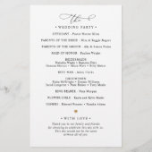 Elegant Black and White Wedding Ceremony Program (Achterkant)