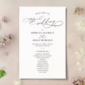 Elegant Black and White Wedding Ceremony Program