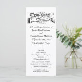 Elegant Black and White Wedding Ceremony Programma Programmakaart (Staand voorkant)