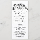 Elegant Black and White Wedding Ceremony Programma Programmakaart (Voorkant)