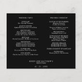 Elegant Black and White Wedding Chronologie, Progr (Achterkant)