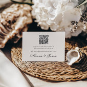 Elegant Black and White Wedding Details & QR RSVP Informatiekaartje