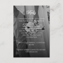 Elegant Black and White Wedding Enclosure Card  Informatiekaartje