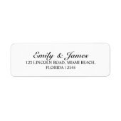 Elegant Black and White Wedding Etiket (Voorkant)