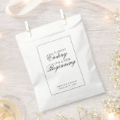 Elegant Black and White Wedding Favor Bag Bedankzakje (Geknipt)