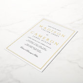 Elegant Black and White Wedding Folie Uitnodiging (Gedraaid)