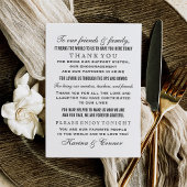Elegant Black and White Wedding Guest Bedankkaart