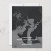 Elegant Black and White Wedding Hartelijk dank Bedankkaart (Achterkant)