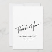 Elegant Black and White Wedding Hartelijk dank Bedankkaart (Voorkant)