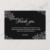 Elegant Black and White Wedding Hartelijk dank Informatiekaartje (Voorkant)
